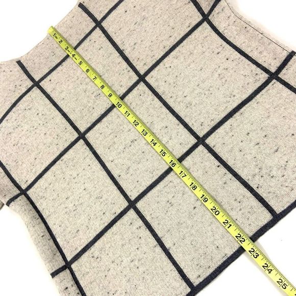 Eileen Fisher Cream and Black Grid Sweater - Picture 8 of 9